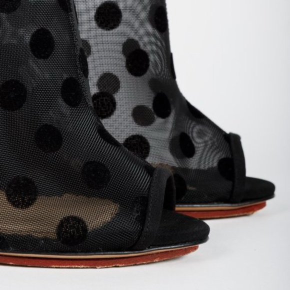 Charlotte Olympia Black Polka Dot Fringe Wedges - Picture 7 of 9